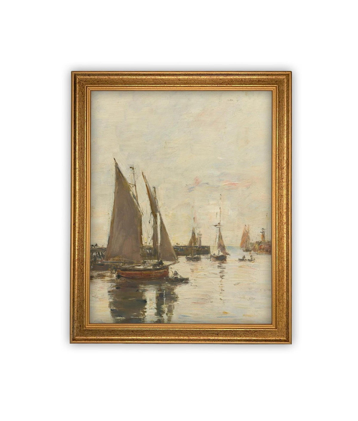READY to SHIP 11x14 Framed Nautical Canvas Print: Sailboat Art, Beach House Decor