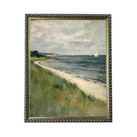 Framed Coastal Canvas Print: Vintage Beach House Art #COAS-209