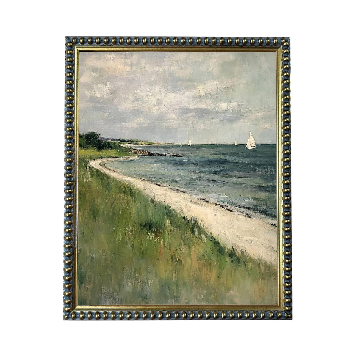 READY to SHIP 11X14 Framed Coastal Canvas Print: Vintage Beach House Art #COAS-209