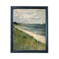 Framed Coastal Canvas Print: Vintage Beach House Art #COAS-209