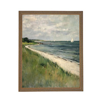 READY to SHIP 11X14 Framed Coastal Canvas Print: Vintage Beach House Art #COAS-209