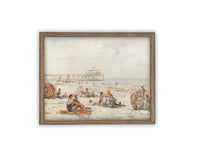 READY to SHIP 16x20 Framed Beach Canvas Art Print: Coastal Decor