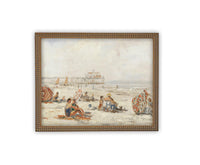 READY to SHIP 16x20 Framed Beach Canvas Art Print: Coastal Decor