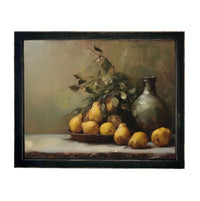 Vintage Framed Pears Canvas Art: Still Life Kitchen Painting ST-644