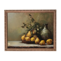 Vintage Framed Pears Canvas Art: Still Life Kitchen Painting ST-644