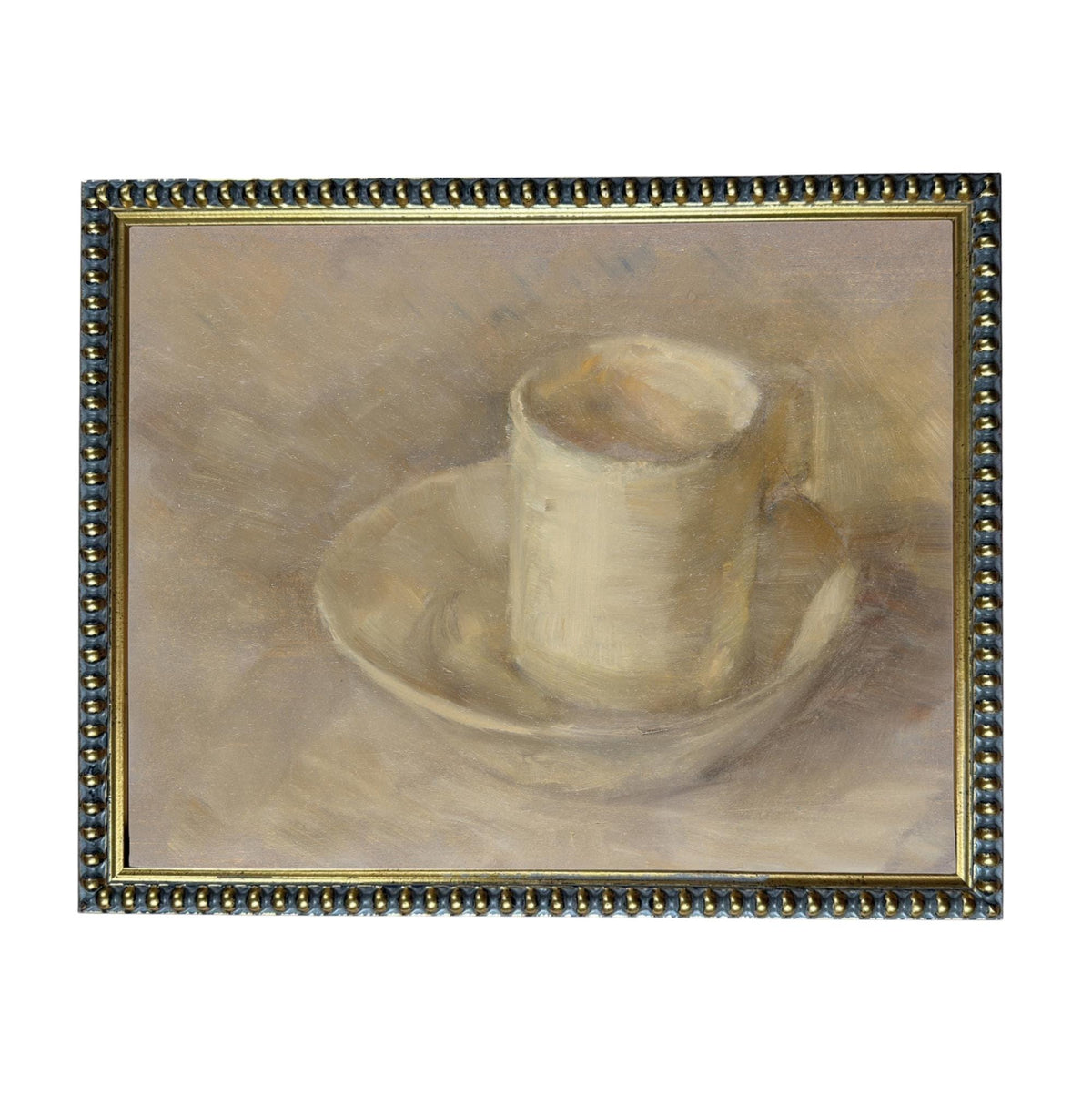 Framed Neutral Vintage Kitchen Pottery Still Life Canvas Print #ST-647