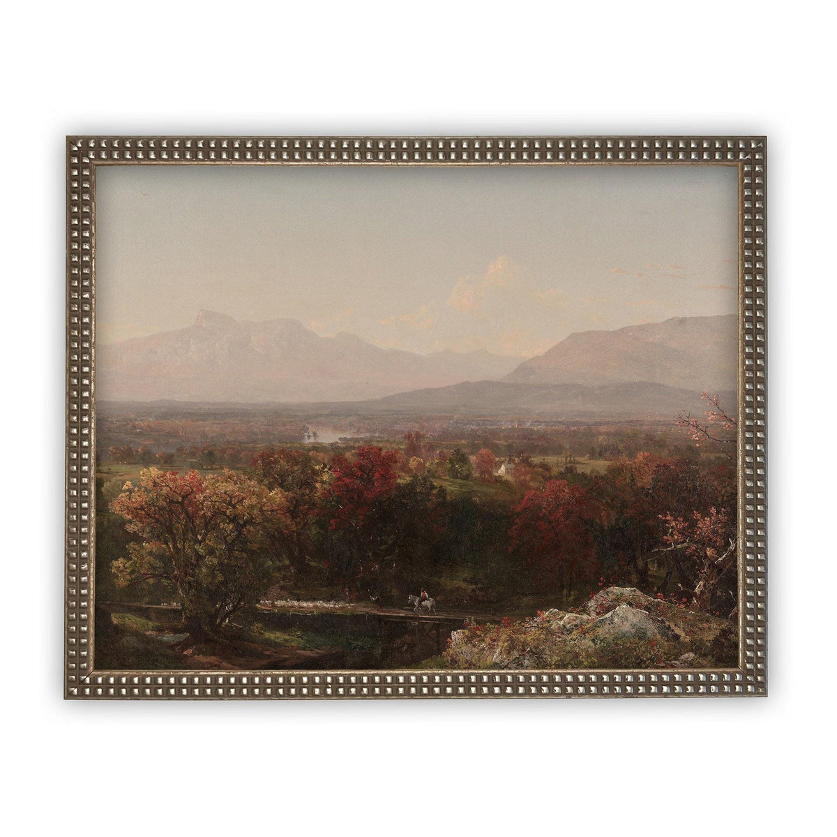 Vintage Framed Canvas Art Autumn Landscape #LAN-112