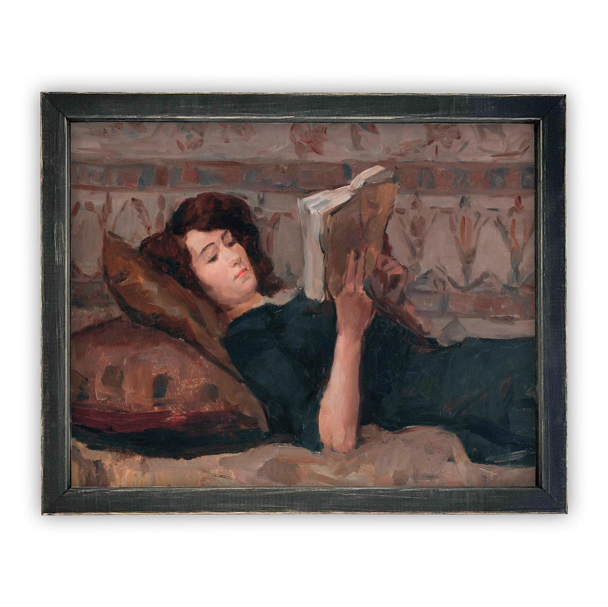 Framed Reading Woman Portrait #P-508