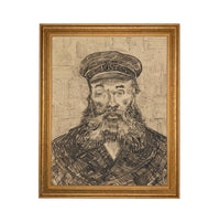 Framed Vintage Old Sailor Sketch- Nautical Cabin or Lake Art #CAB-106