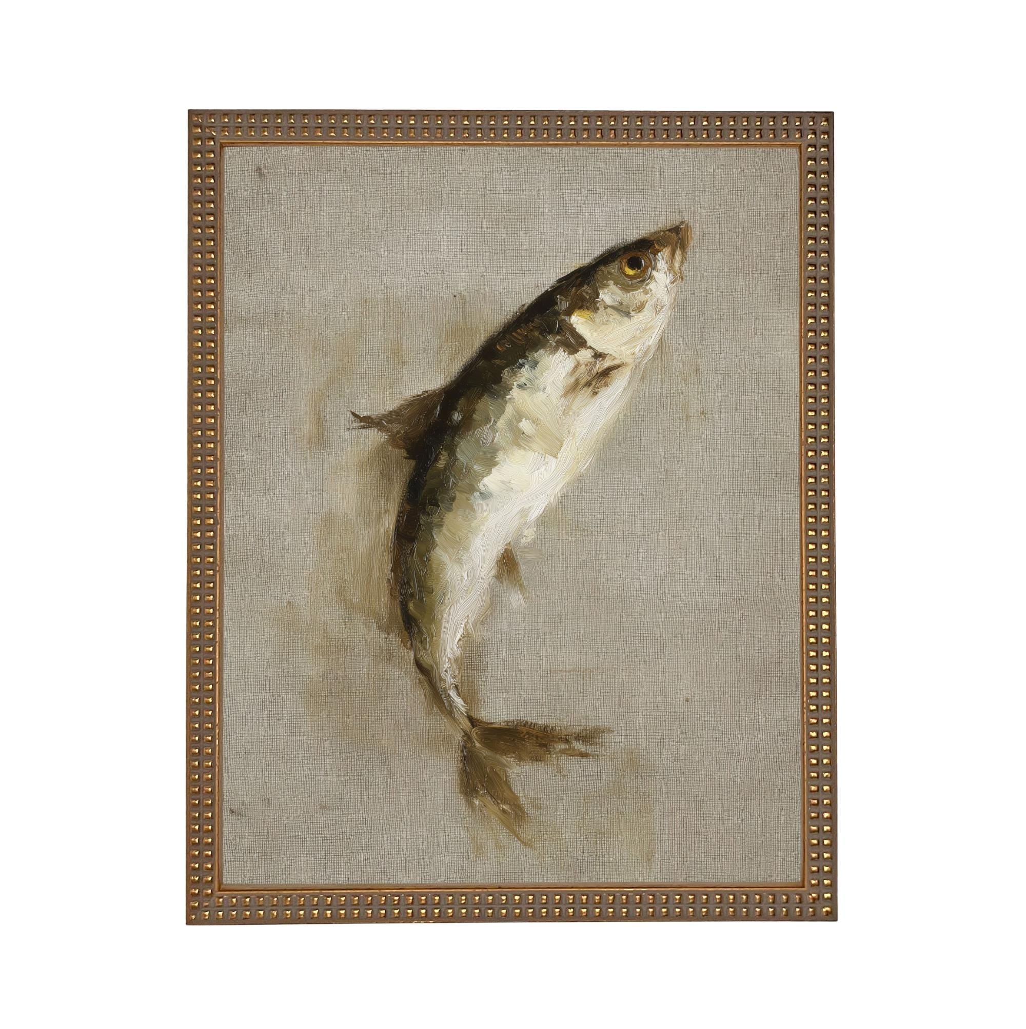 Framed Vintage Fish Print: Lake House or Cabin Art #CAB-107