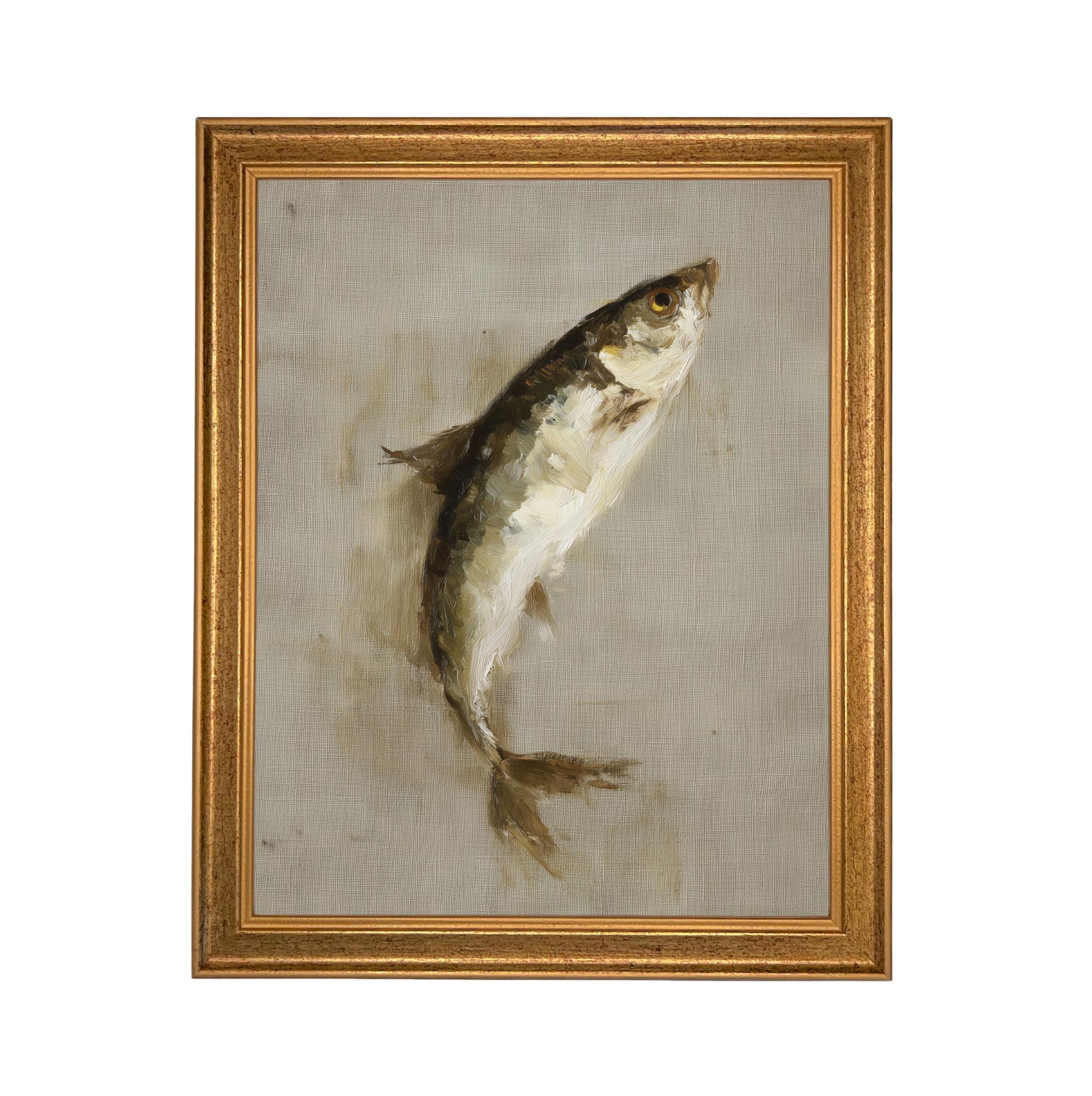 Framed Vintage Fish Print: Lake House or Cabin Art #CAB-107