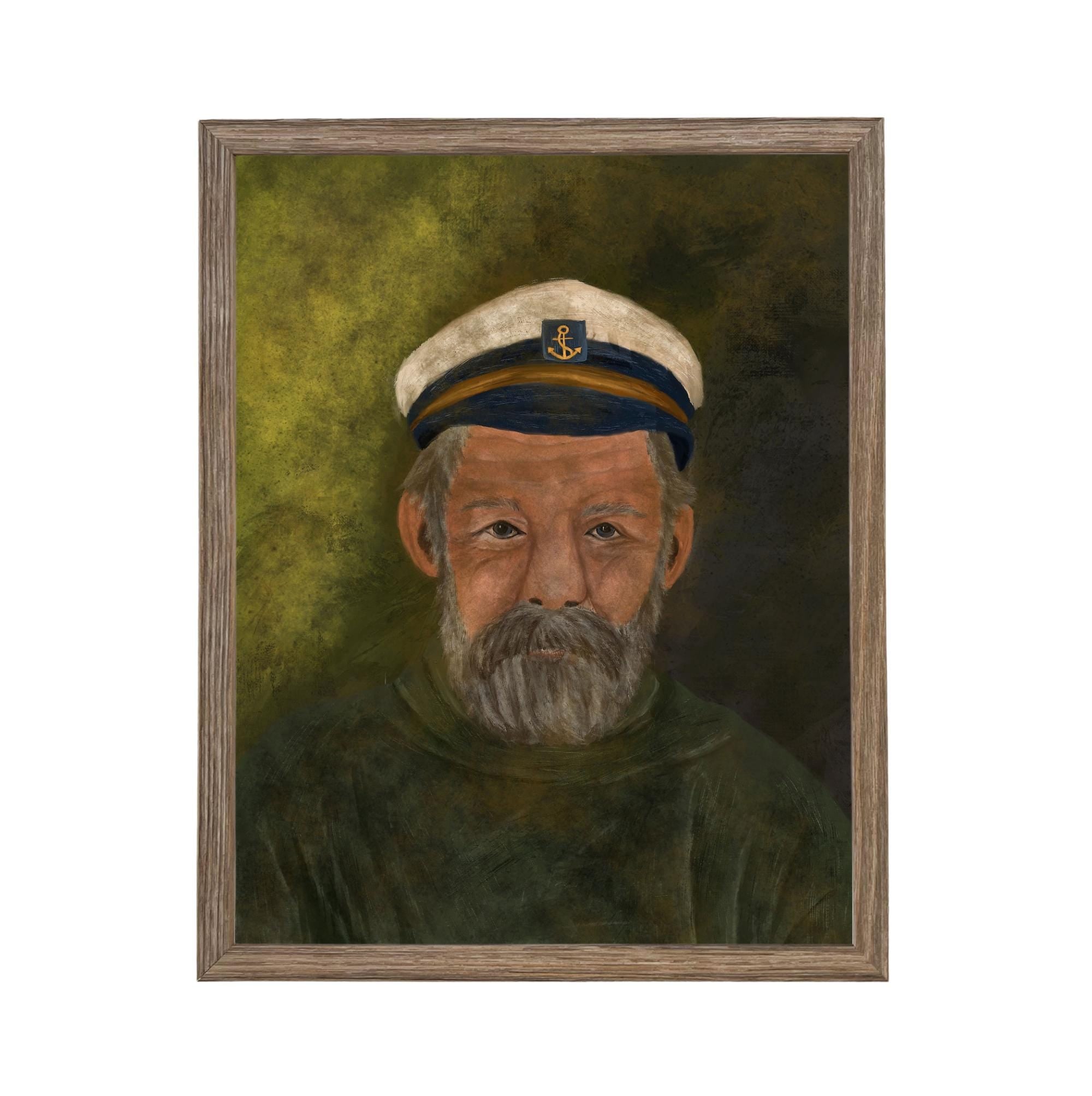 Framed Vintage Sea Captain Canvas Print- Nautical Art #CAB-108