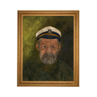 Framed Vintage Sea Captain Canvas Print- Nautical Art #CAB-108