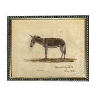 Framed Vintage Donkey Canvas Print: Farmhouse Art #A-207