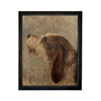 Framed Vintage Dog Canvas Print: Otterhound Dog Painting #A-208