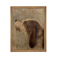 Framed Vintage Dog Canvas Print: Otterhound Dog Painting #A-208