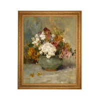 Vintage Floral Still Life Framed Canvas Print #BOT-172