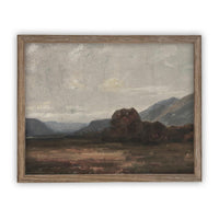 Framed Moody Fall Winter Landscape #LAN-128
