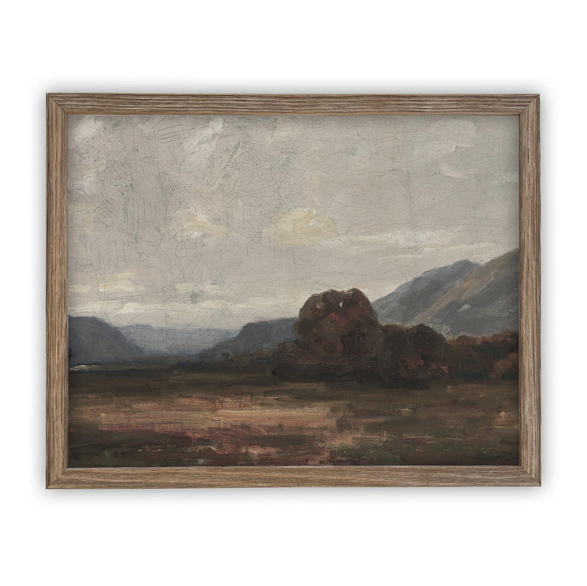 Framed Moody Fall Winter Landscape #LAN-128