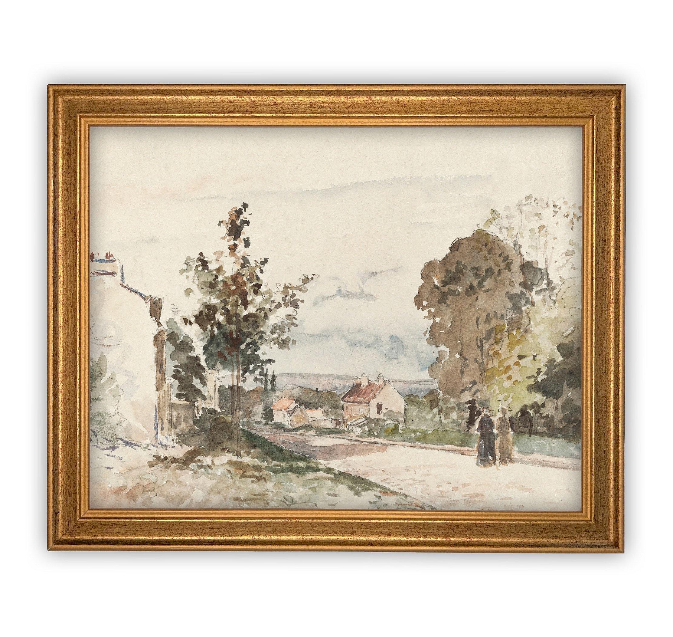 Vintage Framed Canvas Art Farmhouse print #LAN-109