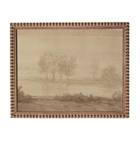 The image is a painting of a landscape with trees and a body of water.