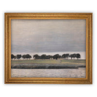 READY to SHIP 11X14 Framed Vintage Canvas Landscape Art Print: Modern Farmhouse Decor