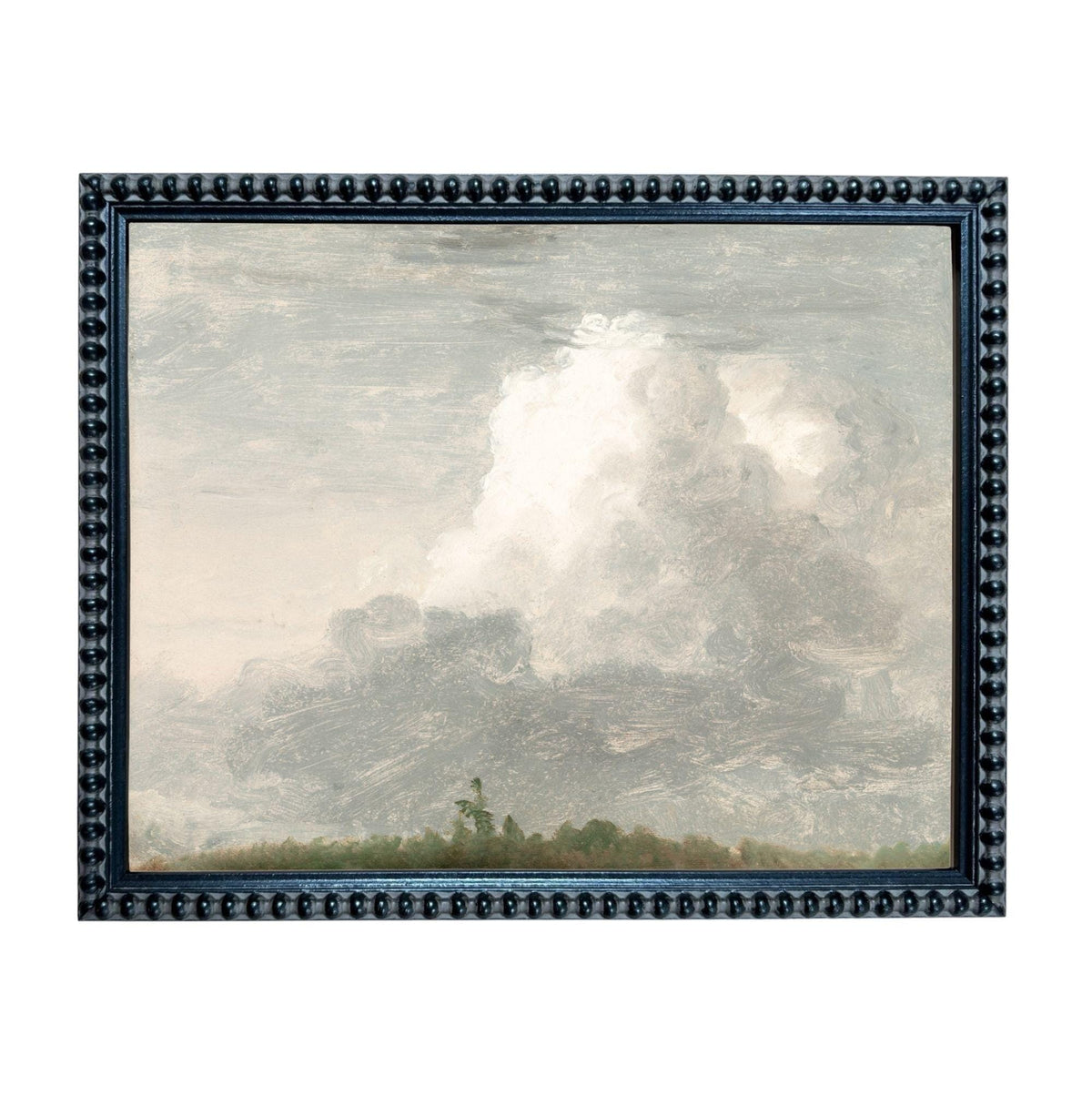 The image is a framed painting depicting a cloudy sky with a large, fluffy cloud in the center.