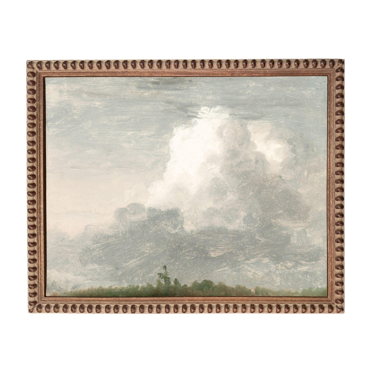The image is a painting of a cloudy sky with a large, fluffy cloud in the center.