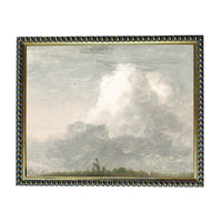 The image is a painting of a cloudy sky with a large cloud formation in the background.