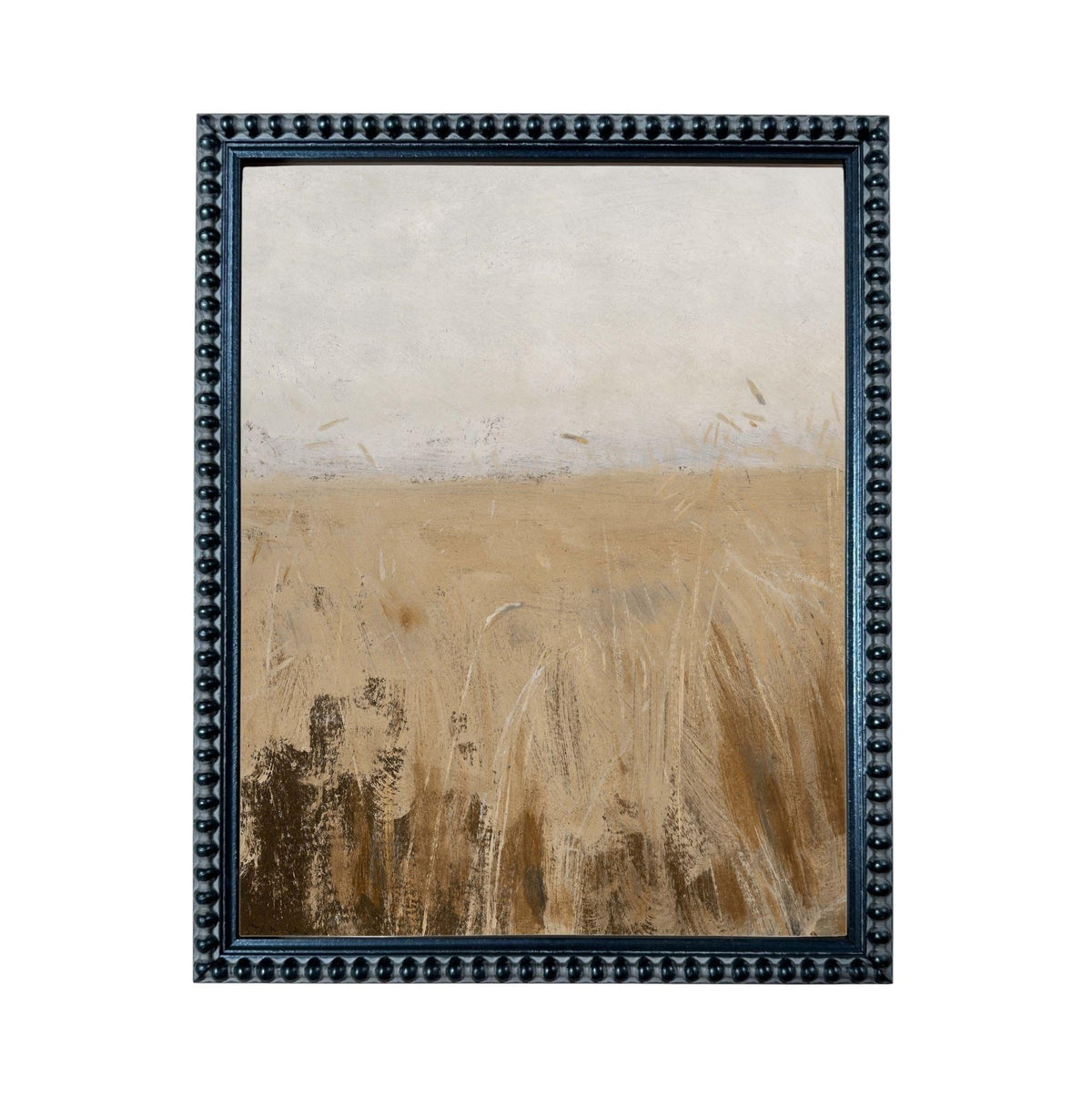 The image is a framed painting depicting a field of tall grass.