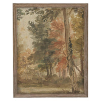Framed Vintage Canvas Print: Fall Farmhouse Landscape Art #LAN-282