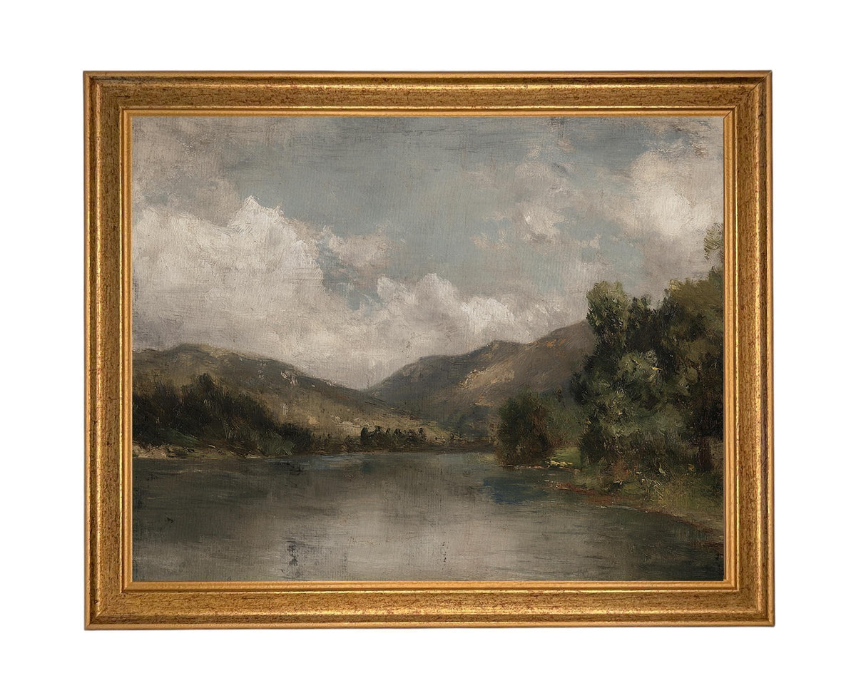 Framed Lake House Canvas Print #LAN-285