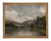 READY to SHIP 12X16 Framed Lake House Canvas Print: Vintage Moody Landscape Art