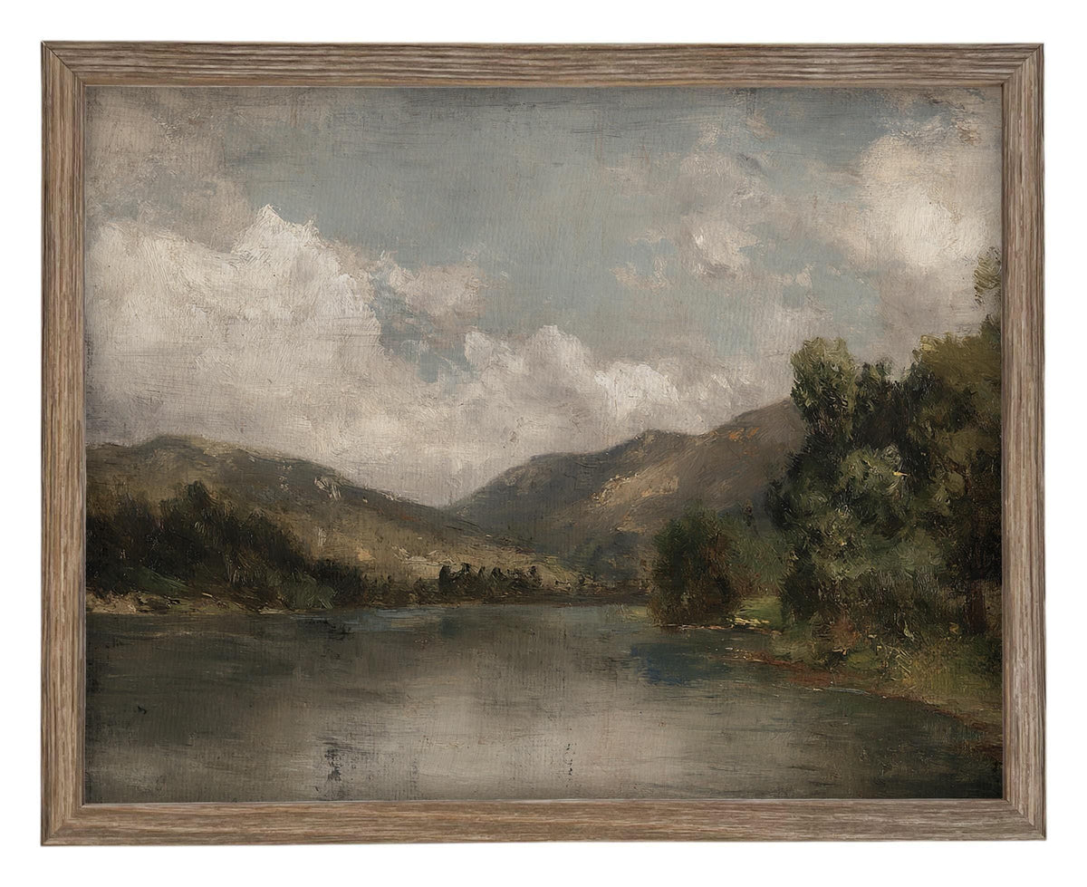Framed Lake House Canvas Print #LAN-285
