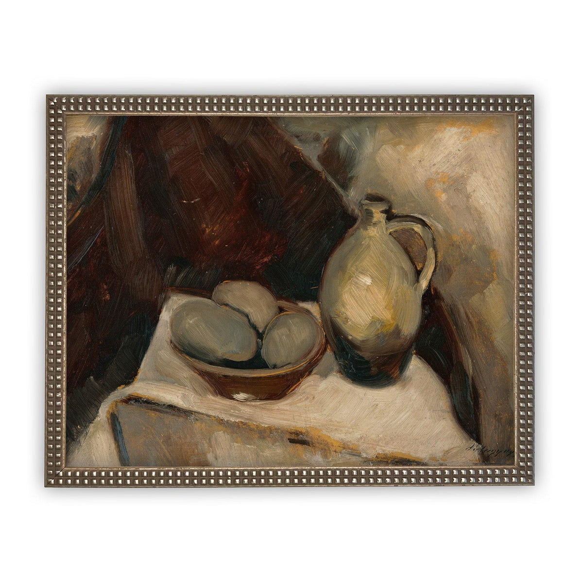 READY to SHIP 16X20 Vintage Framed Canvas Print: Kitchen Still Life, Farmhouse Art