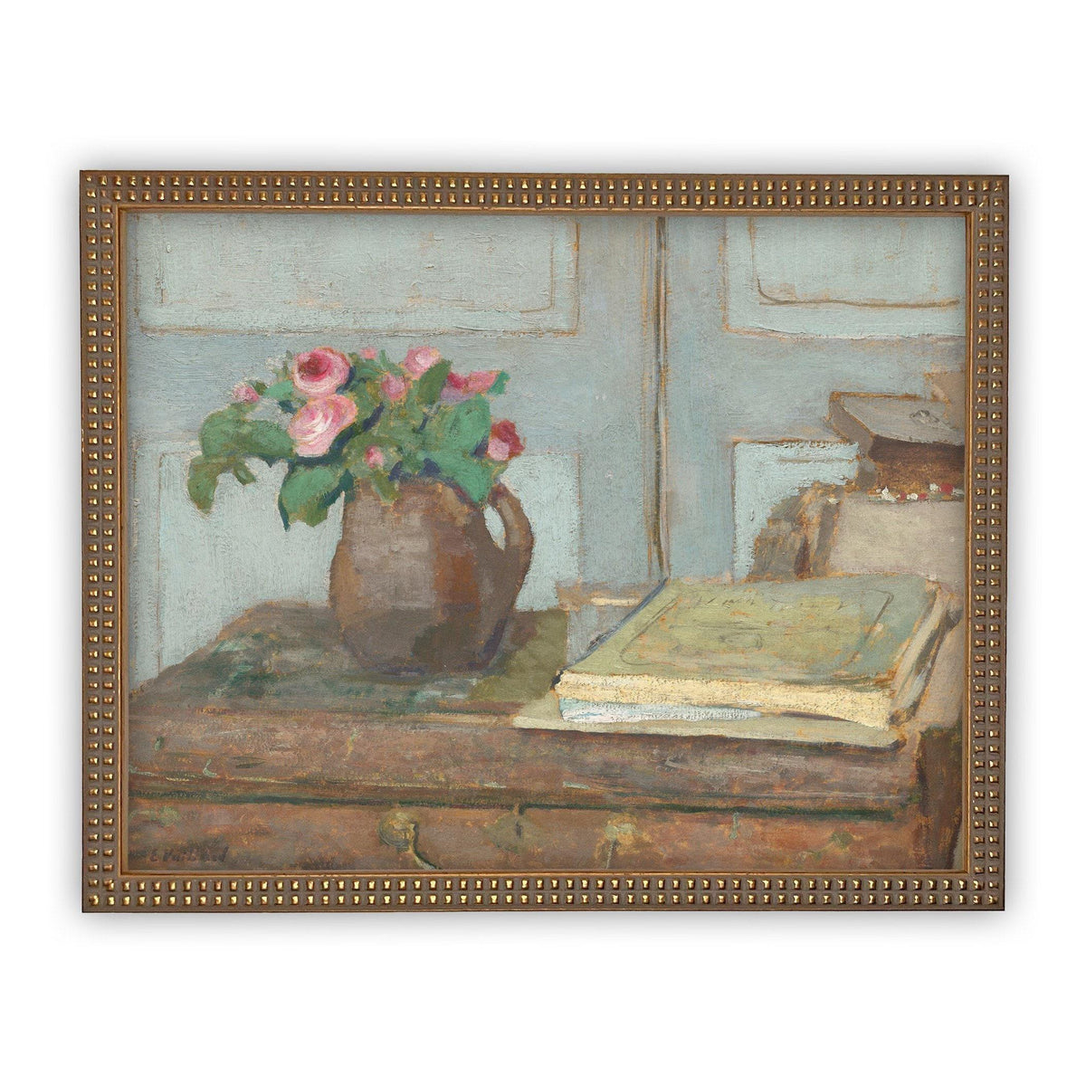 Vintage Framed Canvas Still Life Art #ST-614