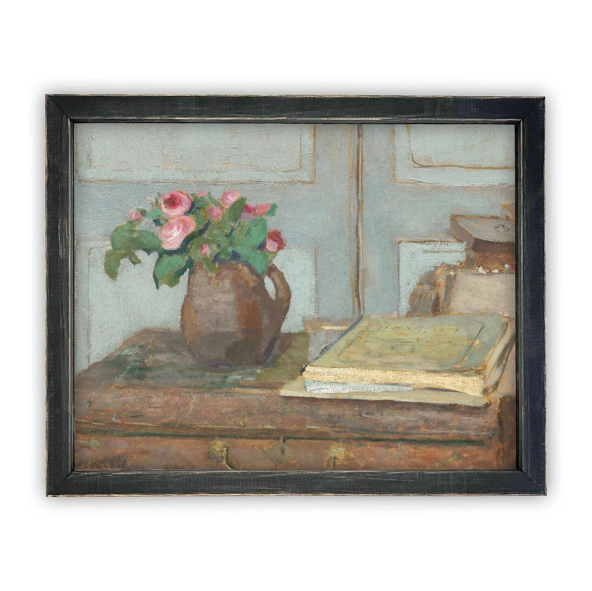 Vintage Framed Canvas Still Life Art #ST-614