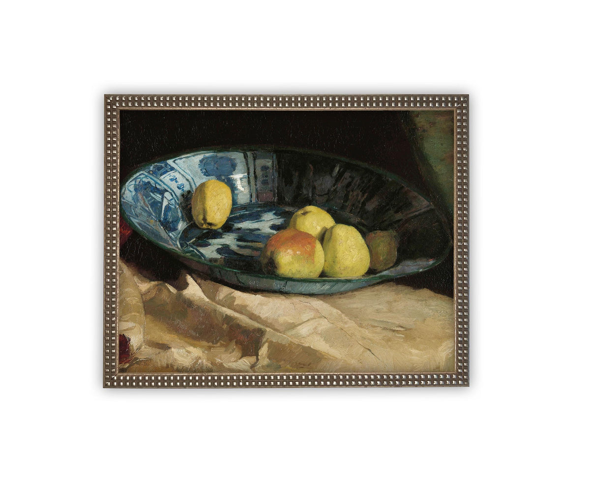 READY to SHIP 12X16 Framed Vintage Still Life Canvas Print: Kitchen Fruit Art