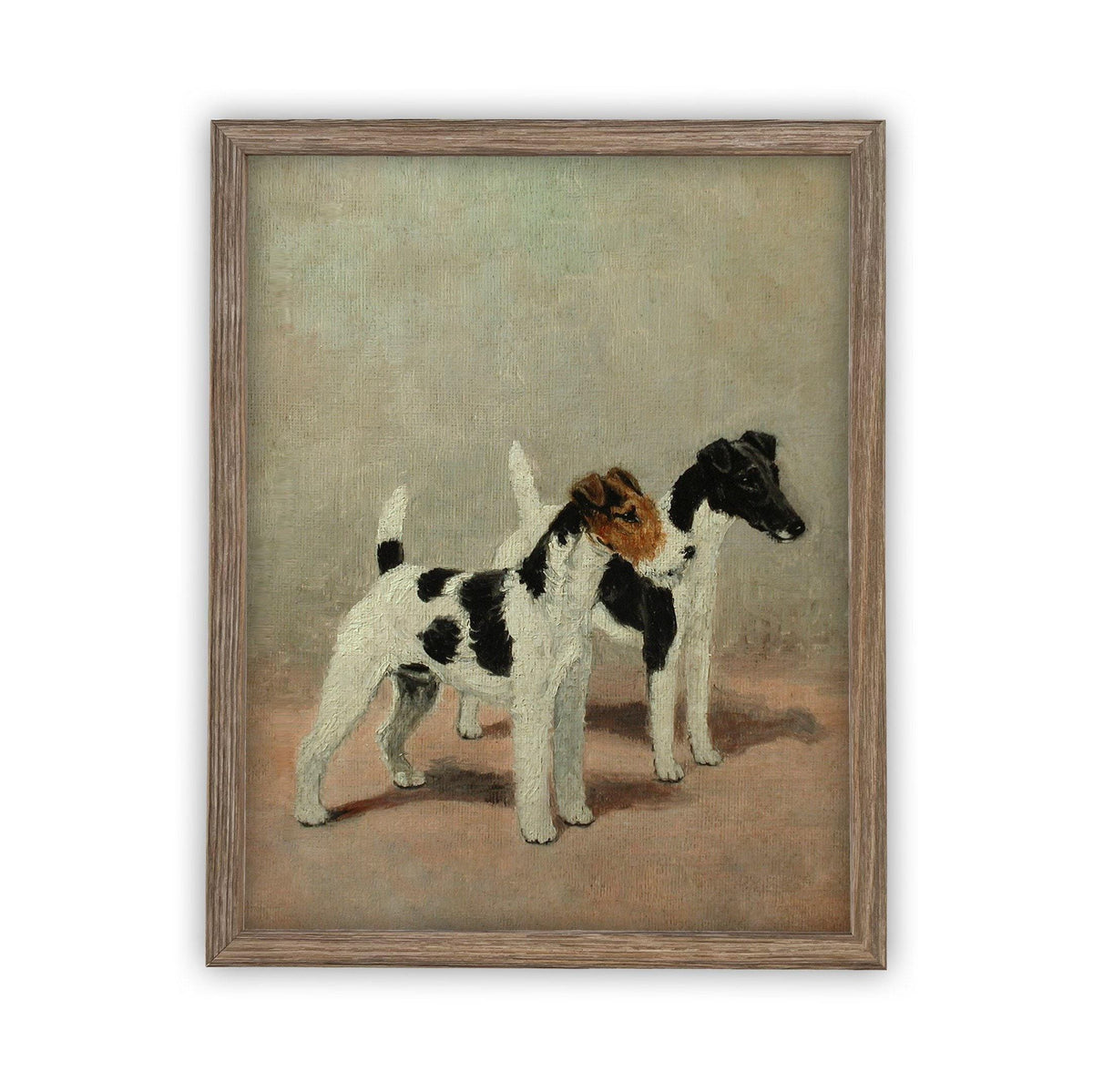 Vintage Framed Canvas Dog Art #A-106