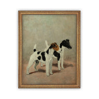 Vintage Framed Canvas Dog Art #A-106