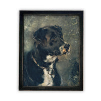 Framed Black and White Dog Art #A-110