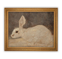 Vintage Framed Canvas Art Easter Bunny Rabbit #A-144