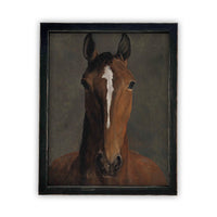 Vintage Framed Canvas Horse Art #A-154