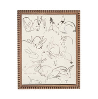 a collection of stylized rabbit illustrations, each with unique features and poses. The rabbits are depicted in various positions and orientations, creating a dynamic and visually engaging composition. The image does not contain any text or additional objects, and the rabbit illustrations are the sole focus of the image.