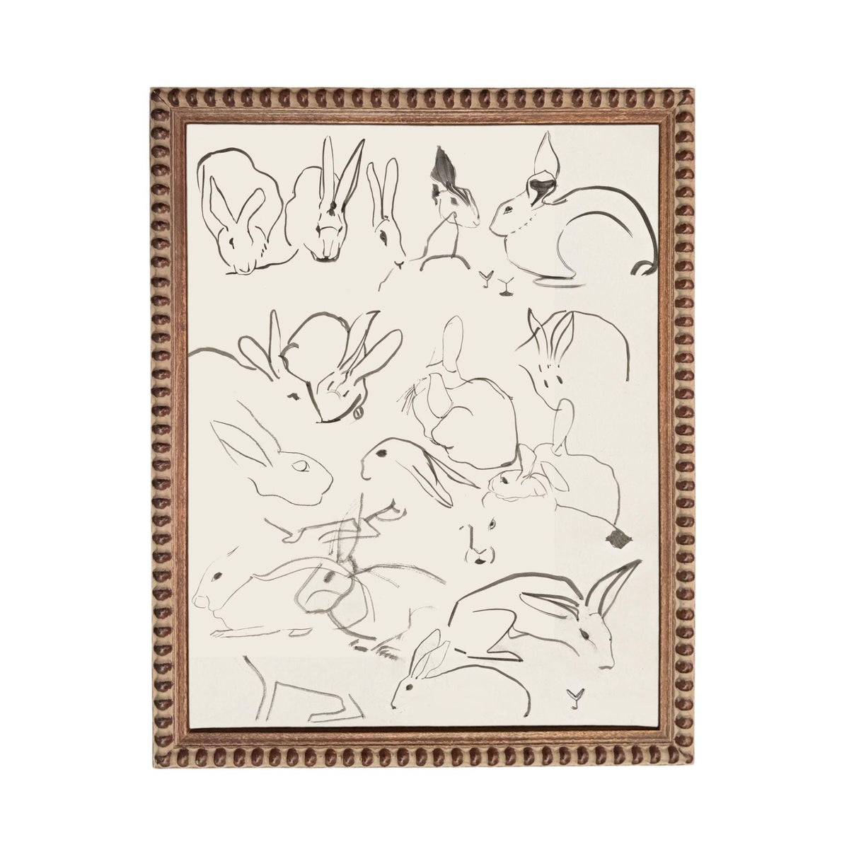 a collection of stylized rabbit illustrations, each with unique features and poses. The rabbits are depicted in various positions and orientations, creating a dynamic and visually engaging composition. The image does not contain any text or additional objects, and the rabbit illustrations are the sole focus of the image.