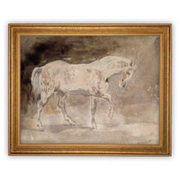 READY to SHIP 16X20 Vintage Horse Art: Framed Canvas Farmhouse Print