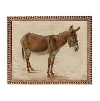 A painting of a donkey standing in a field.