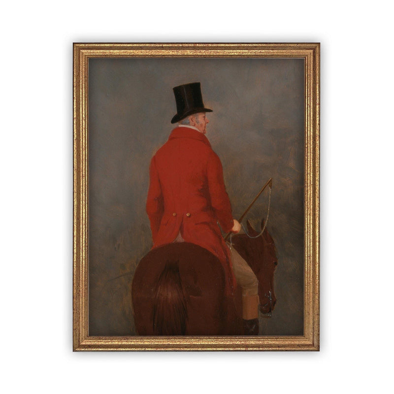 Vintage Framed Canvas Equestrian Art #A-158