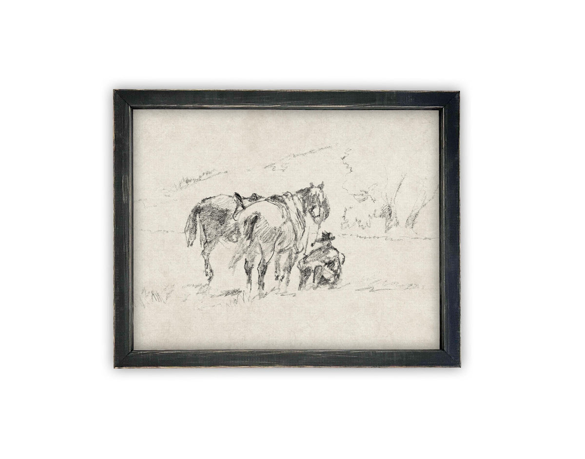 Vintage Framed Canvas Art #A-170