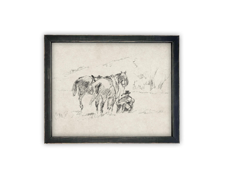 Vintage Framed Canvas Art #A-170